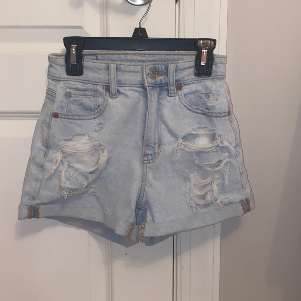 american eagle stretch mom jean shorts